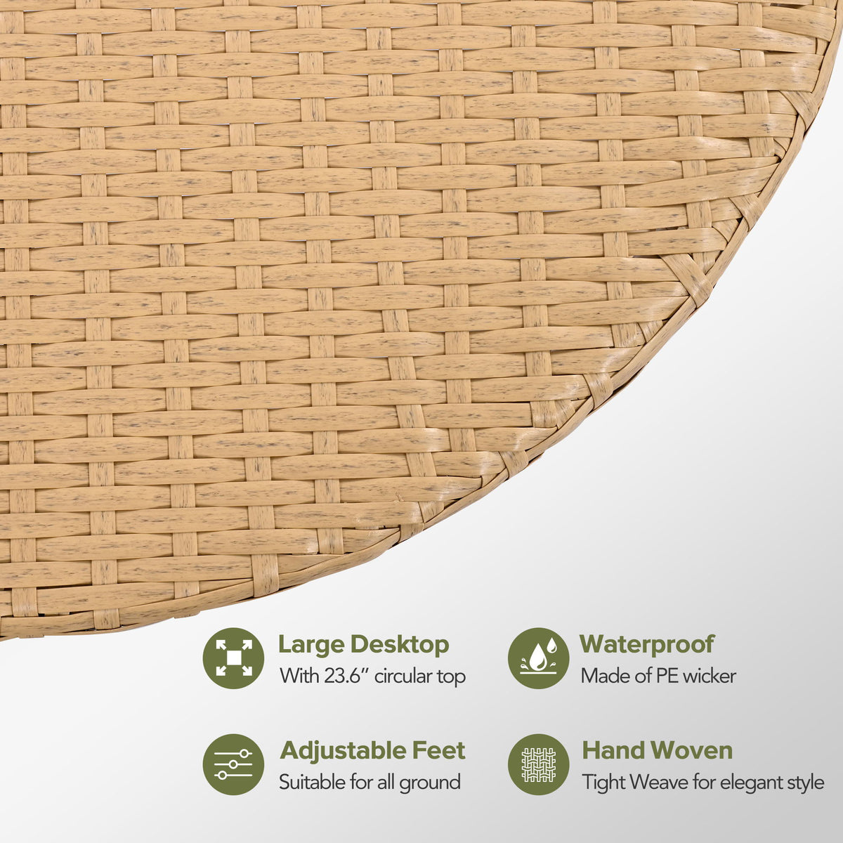 Beige Rattan Patio Sectional Set