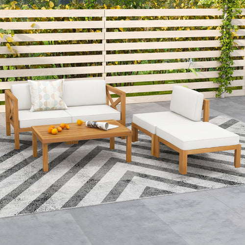 Acacia Wood Outdoor Conversation Set