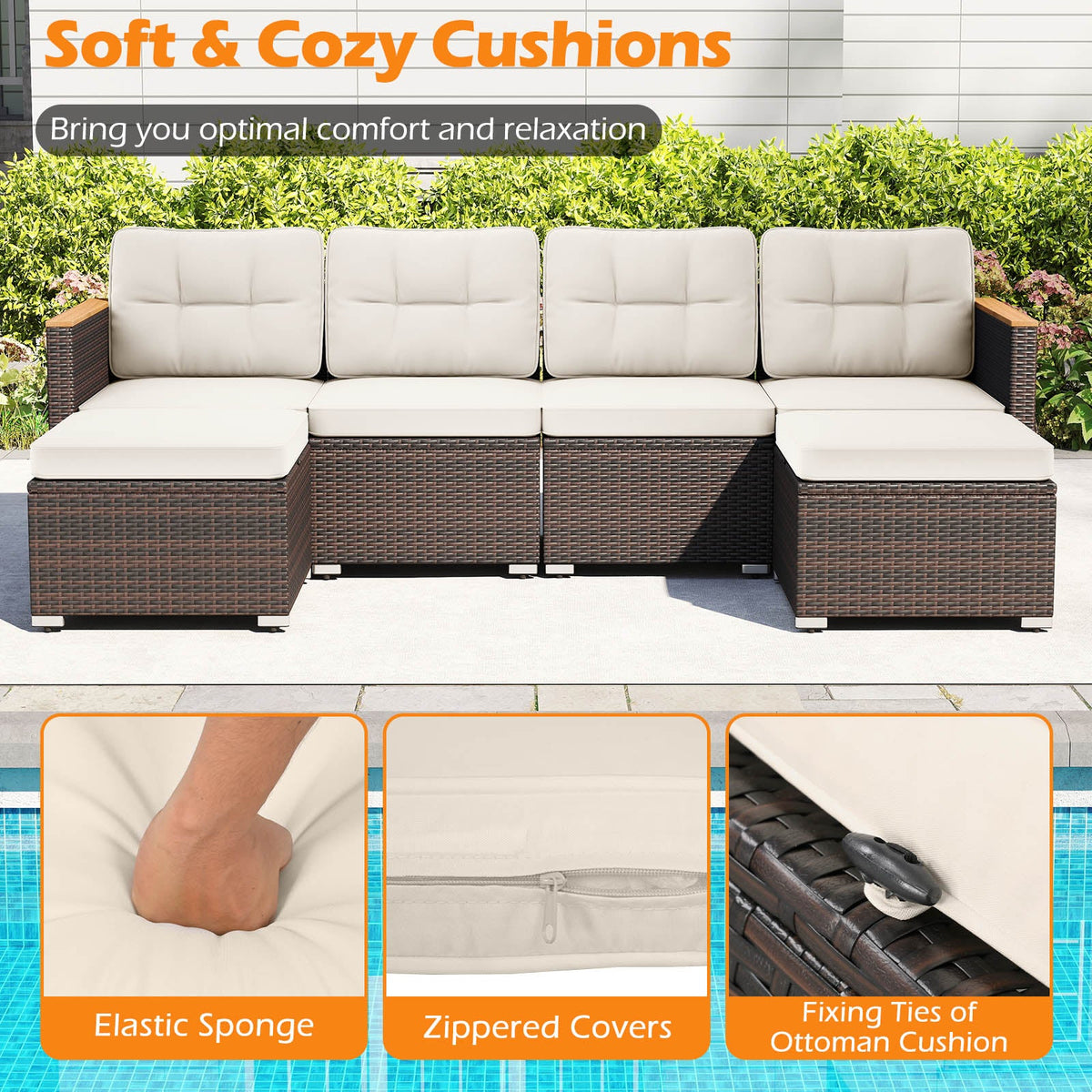 White Wicker Patio Conversation Set