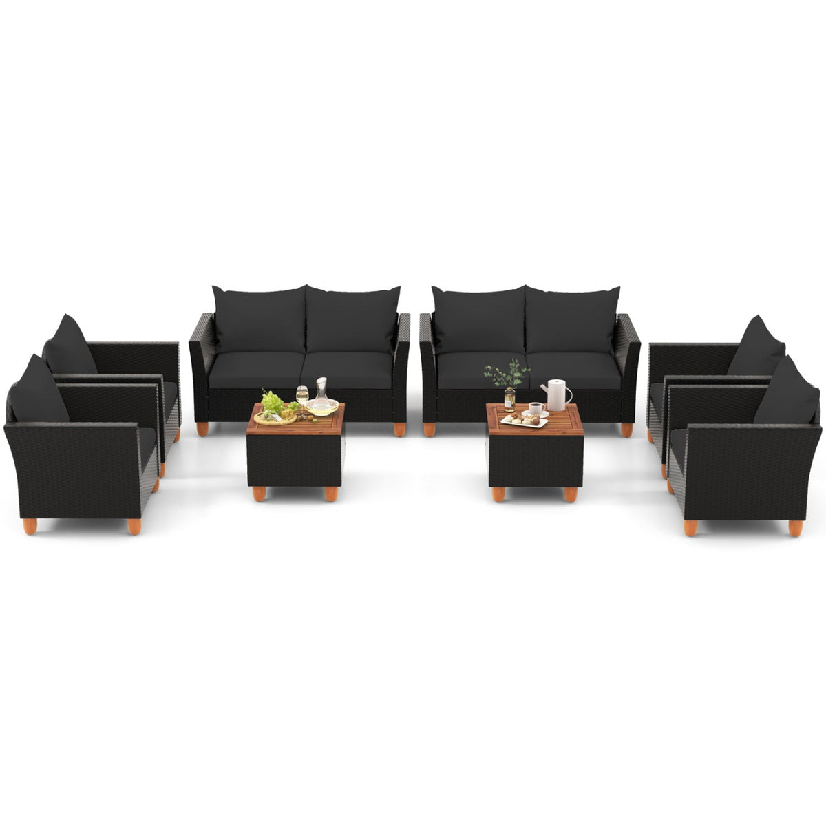 Outdoor Wicker Conversation Set
