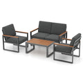 Gray Aluminum Patio Conversation Set