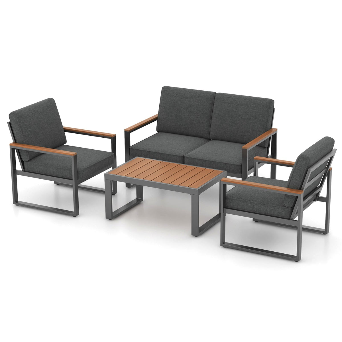 Gray Aluminum Patio Conversation Set
