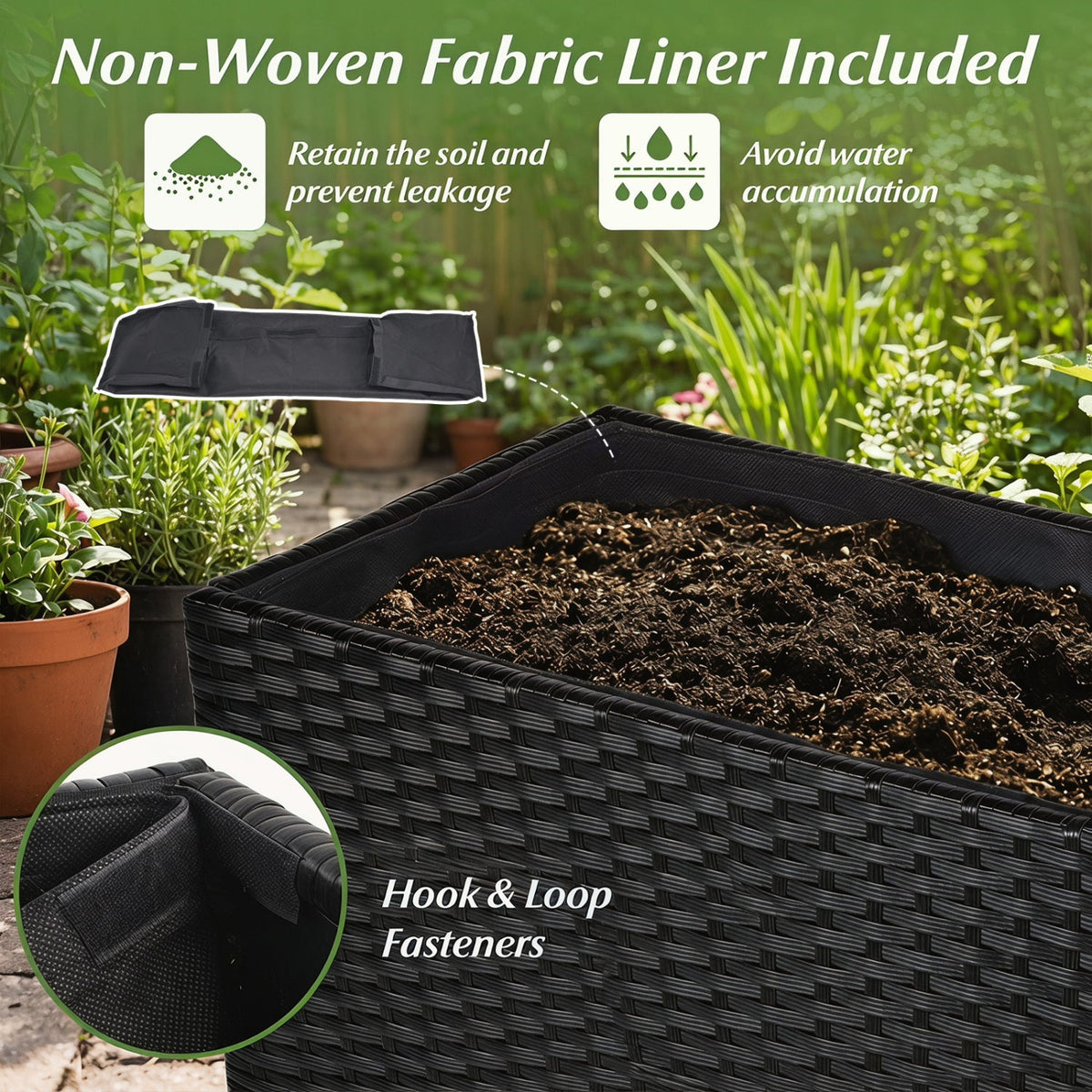 Rattan Raised Garden Bed