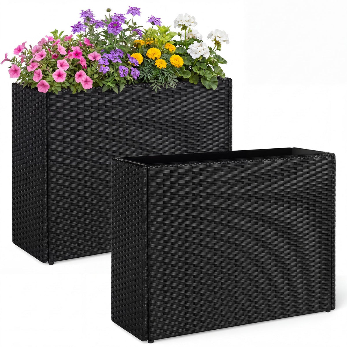 Rattan Raised Garden Bed Set